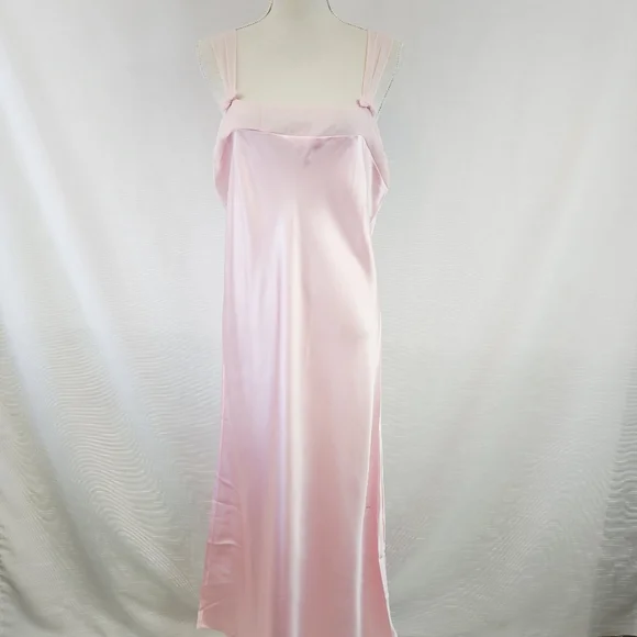 Vintage Nordstrom Lingerie 100% Silk Bow Slip Dress XL - Picture 1 of 9